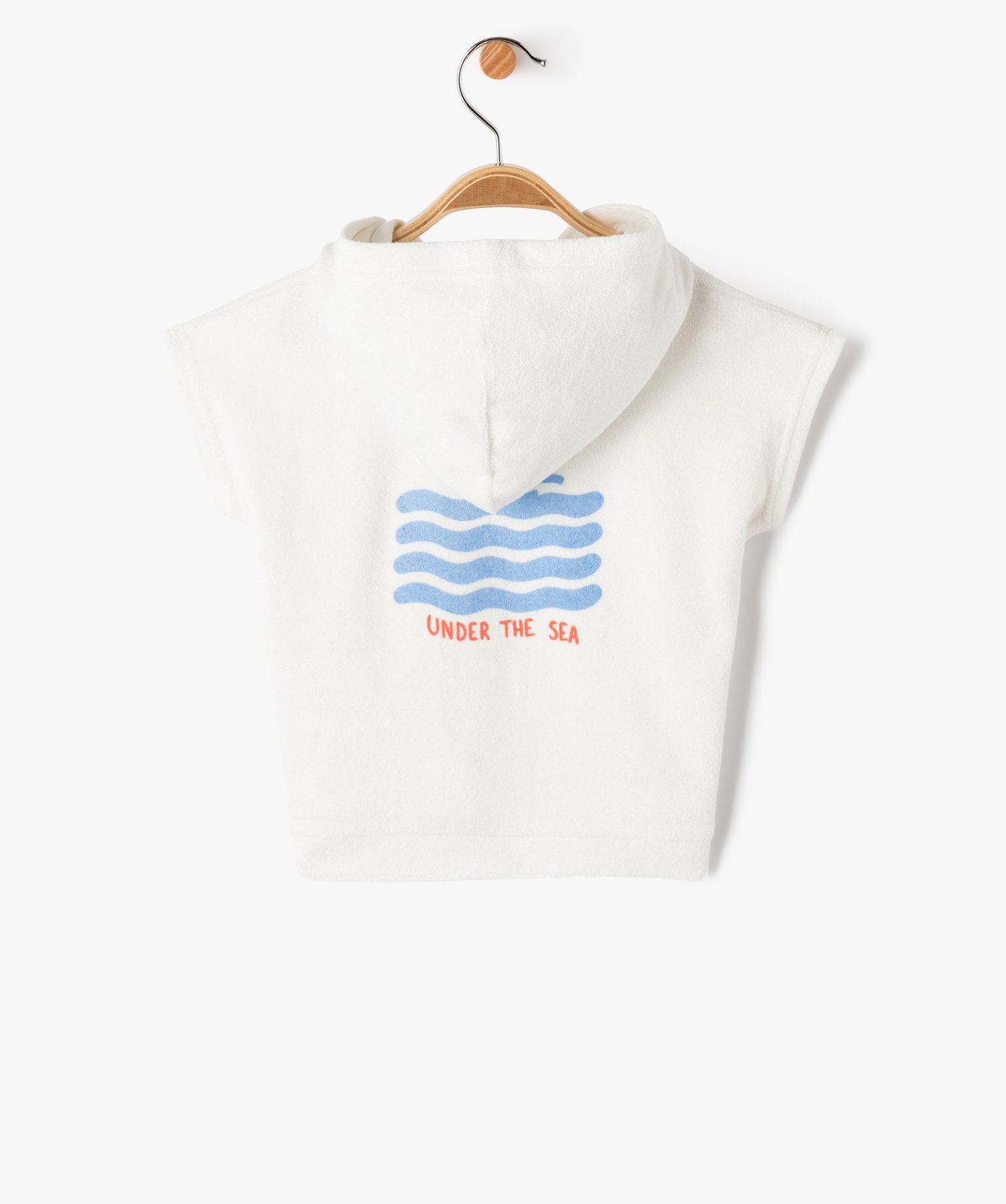 Tee-shirt bébé à manches courtes et capuche en éponge blanc | GEMO