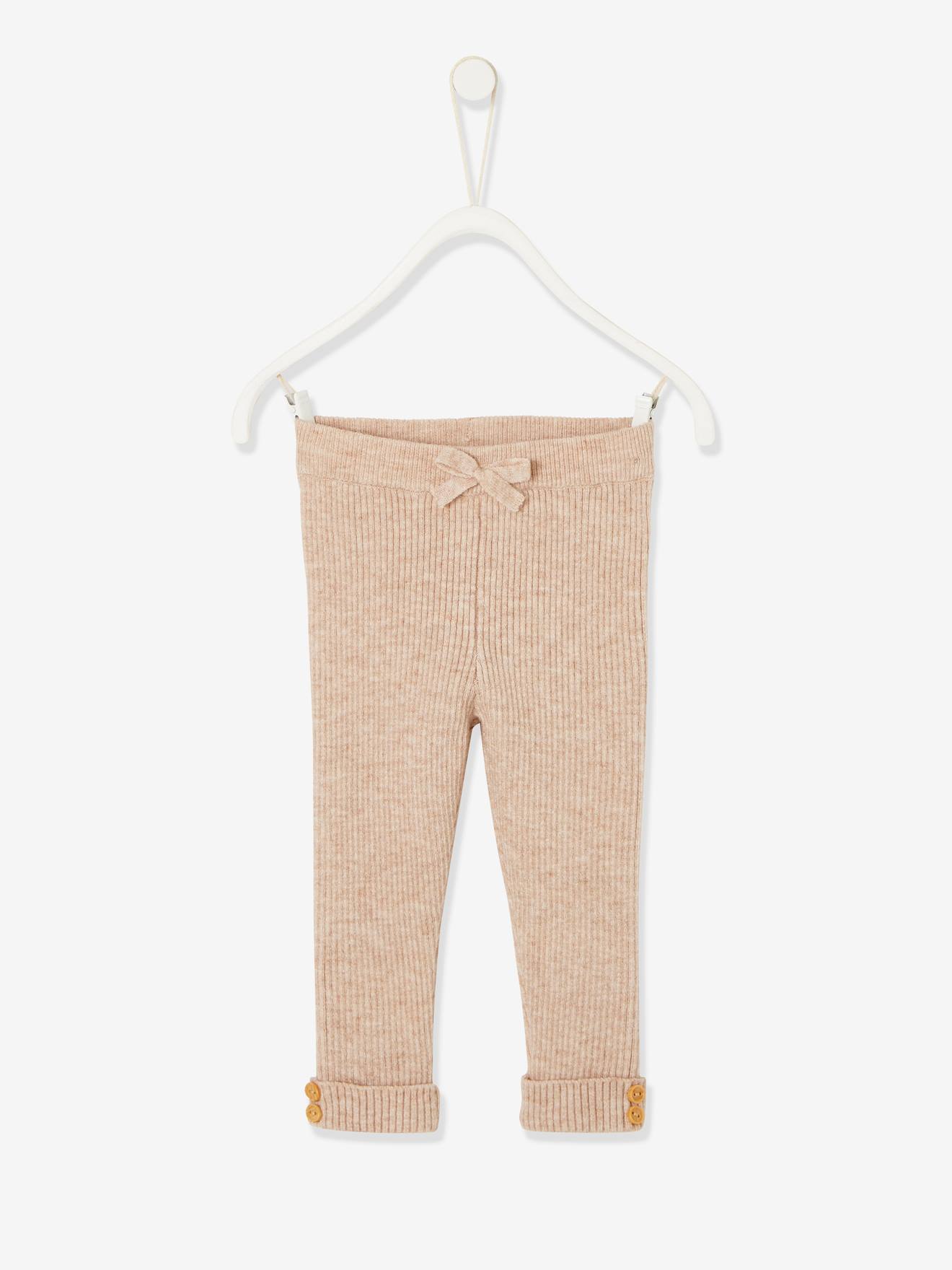 Legging en tricot bébé corail