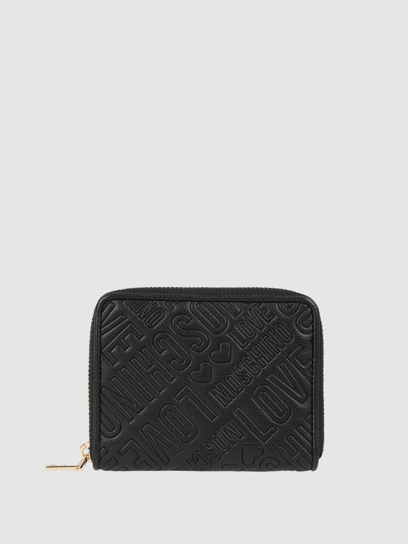 Portemonnaie mit Logo-Muster in schwarz