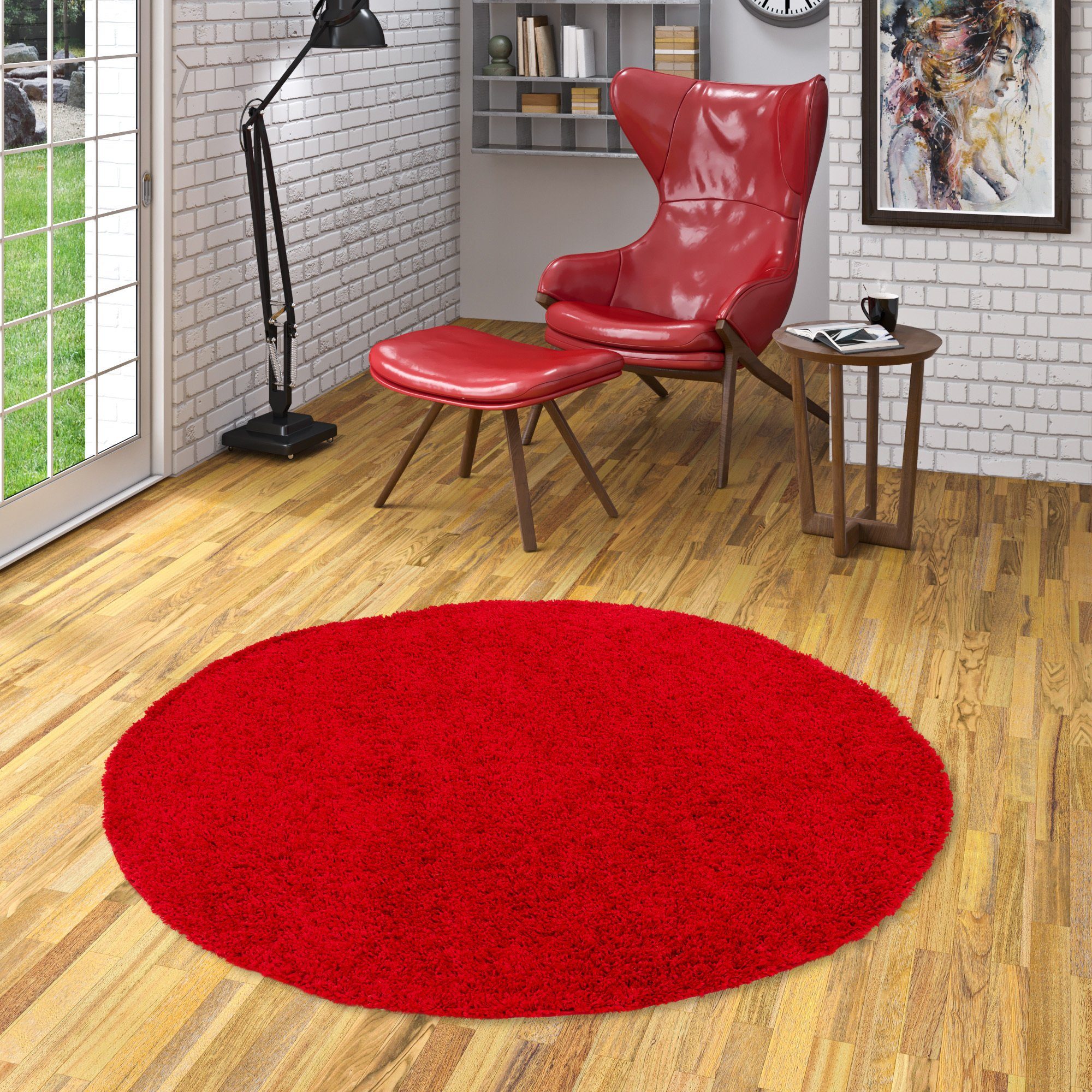 Hochflor-Teppich Hochflor Langflor Shaggy Teppich Fluffy Rund, Pergamon, Rund, Höhe: 35 mm
