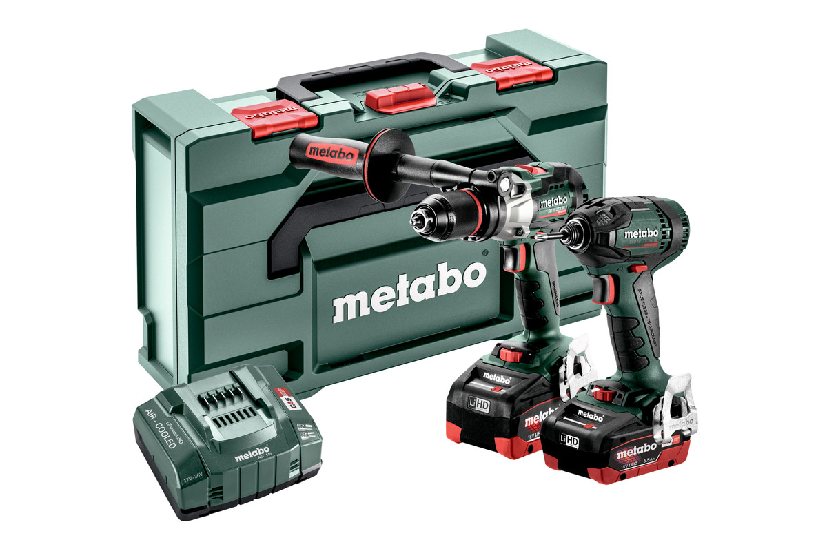 Metabo 685184000 Kombinovaná sada 2.1.15 18V 5.5Ah LiHD - SB18LTX BL I Akumulátorová příklepová vrtačka + rázový šroubovák SSD18 LTX 200 BL 685184000