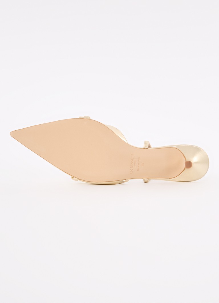 LKBennett Madely bőr slingback fémes bevonattal
