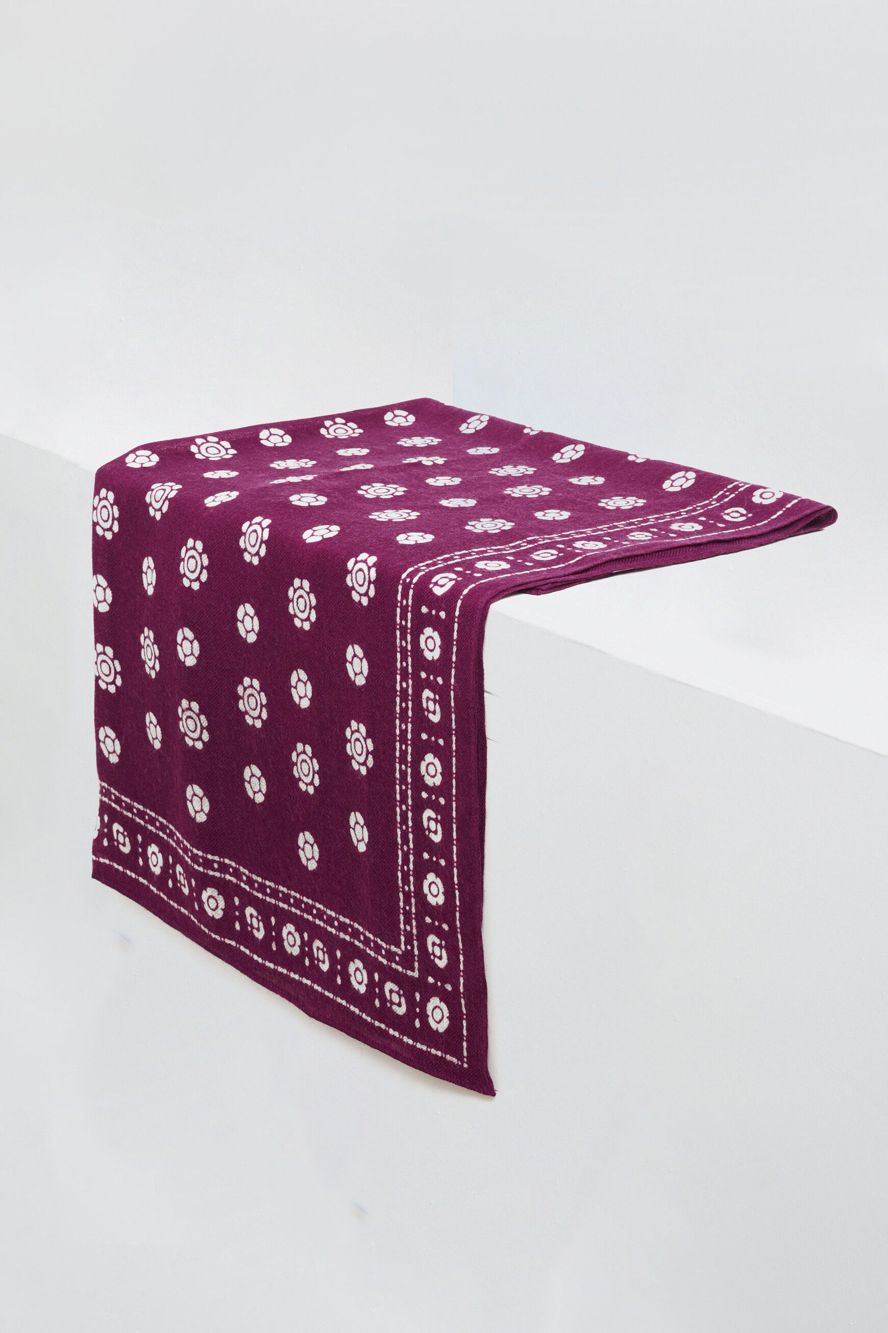 foulard polo 100% laine prune femme