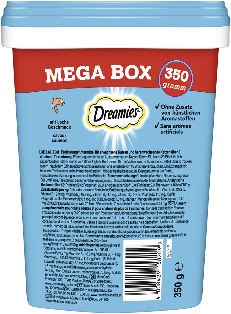 Dreamies Snacks Dreamies Mega Box 350g Lachs
