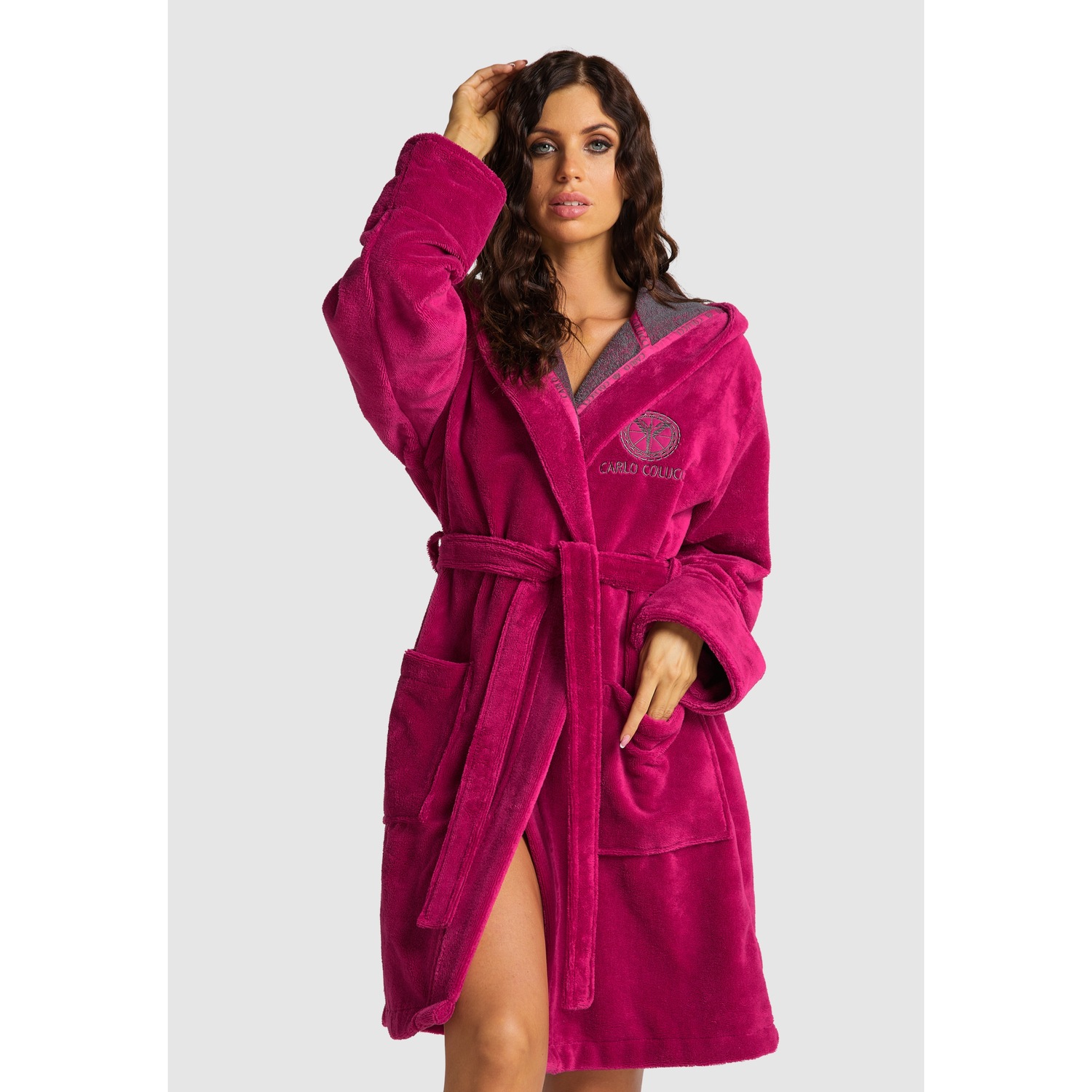 Bademantel Como aus weichem Velours-Frottier-Mix