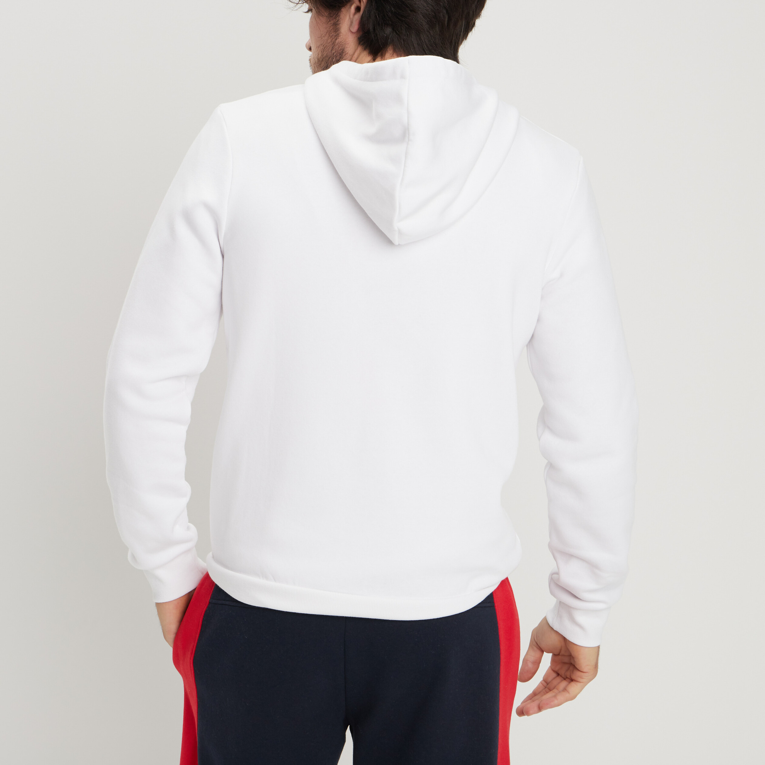 Sweat zippé molleton à capuche blanc homme | La Halle