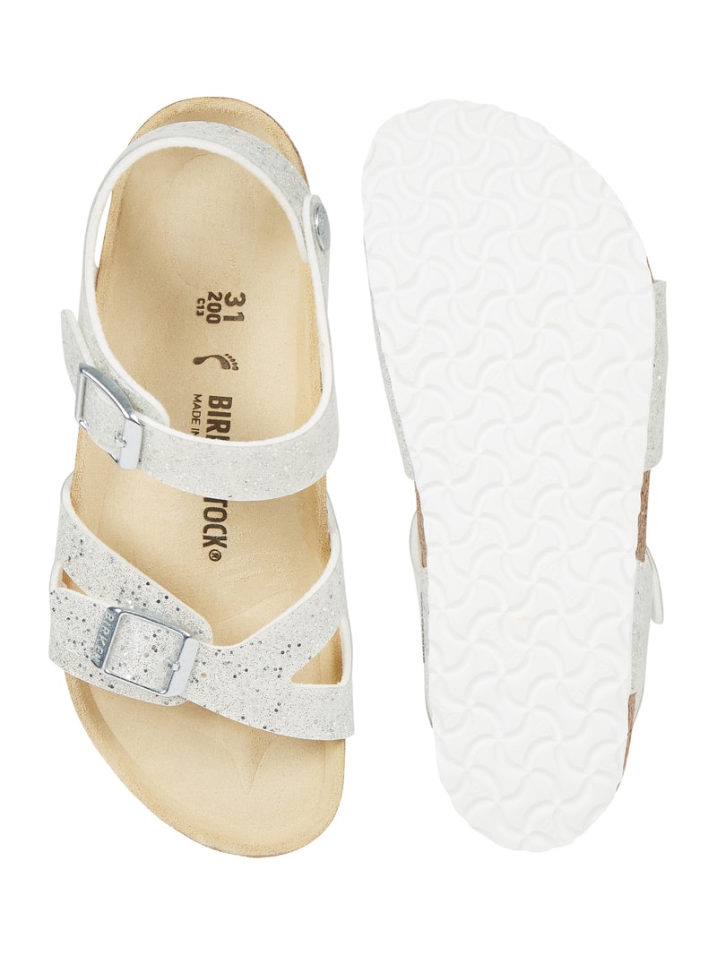 Sandalen mit Glitter-Effekt Modell 'Rio' in weiß