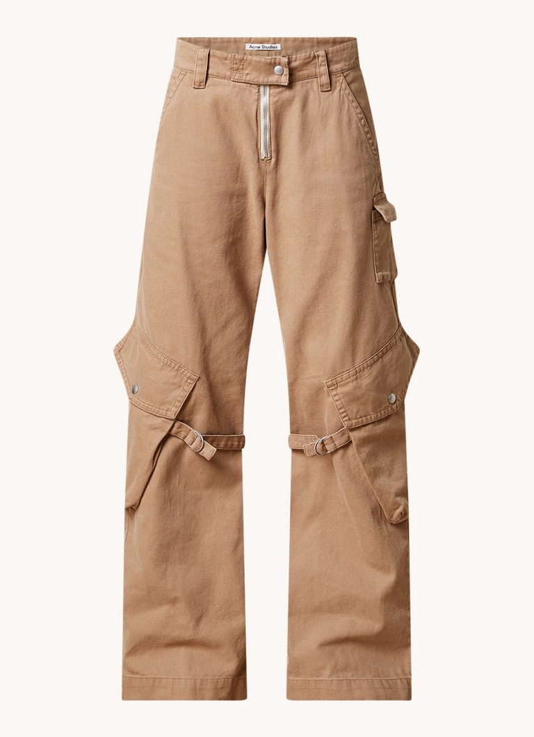 Pantaloni cargo cu talie joasă și croială largă, cu buzunare laterale, de la Acne Studios