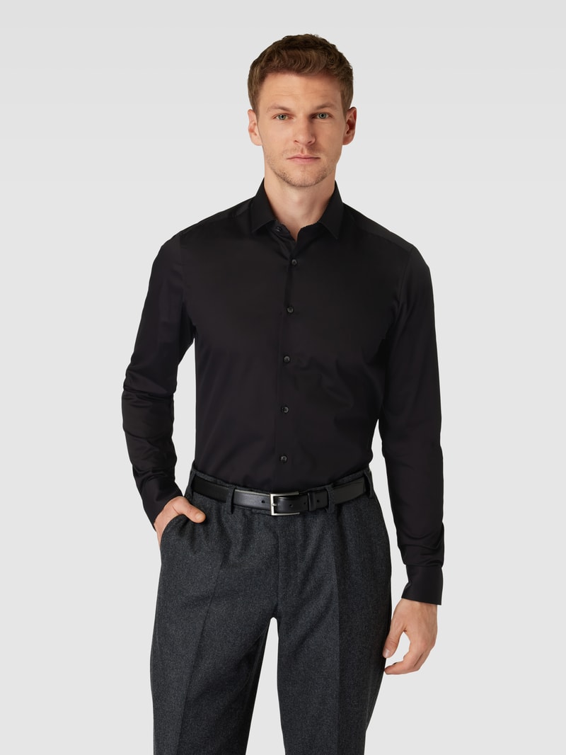 Business-Hemd mit extra langem Arm Modell 'Modern Kent' in schwarz
