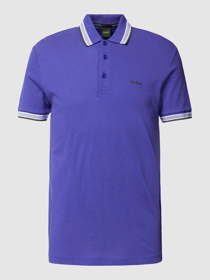 Poloshirt mit Label-Stitching Modell 'PADDY' in lila