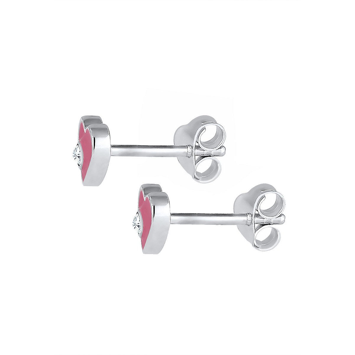 Ohrringe Kind Herz Kristalle 925 Sterling Silber Ohrstecker für Mädchen