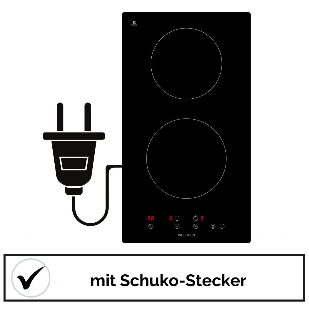 YUNA Induktions-Kochfeld YUNA Calor CALOR EBKI2, automatische Topferkennung, Kindersicherung, Timer, Restwärmeanzeige
