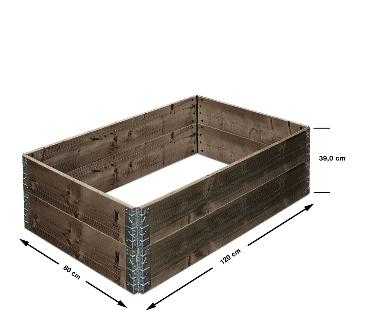 Weles Hochbeet Pflanzbeet 120 x 80 x 19,5 cm aus Fichtenholz 2er Set, erweiterbar, grau lasiert