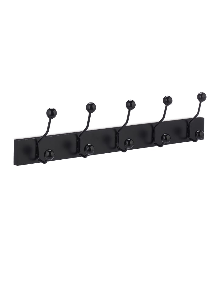 relaxdays Garderobenleiste in Schwarz - (B)65 x (H)14 x (T)7 cm günstig kaufen onesize
