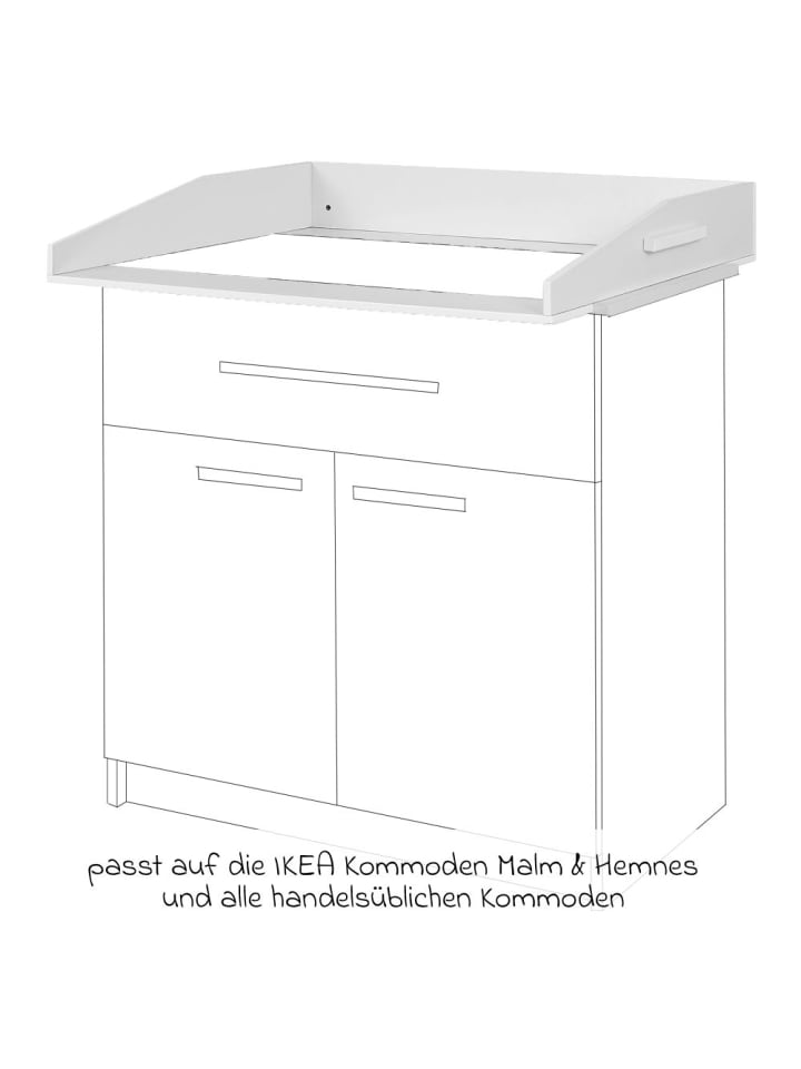Jonka Wickelaufsatz für IKEA Kommoden Malm & Hemnes - Weiß in weiss günstig kaufen onesize