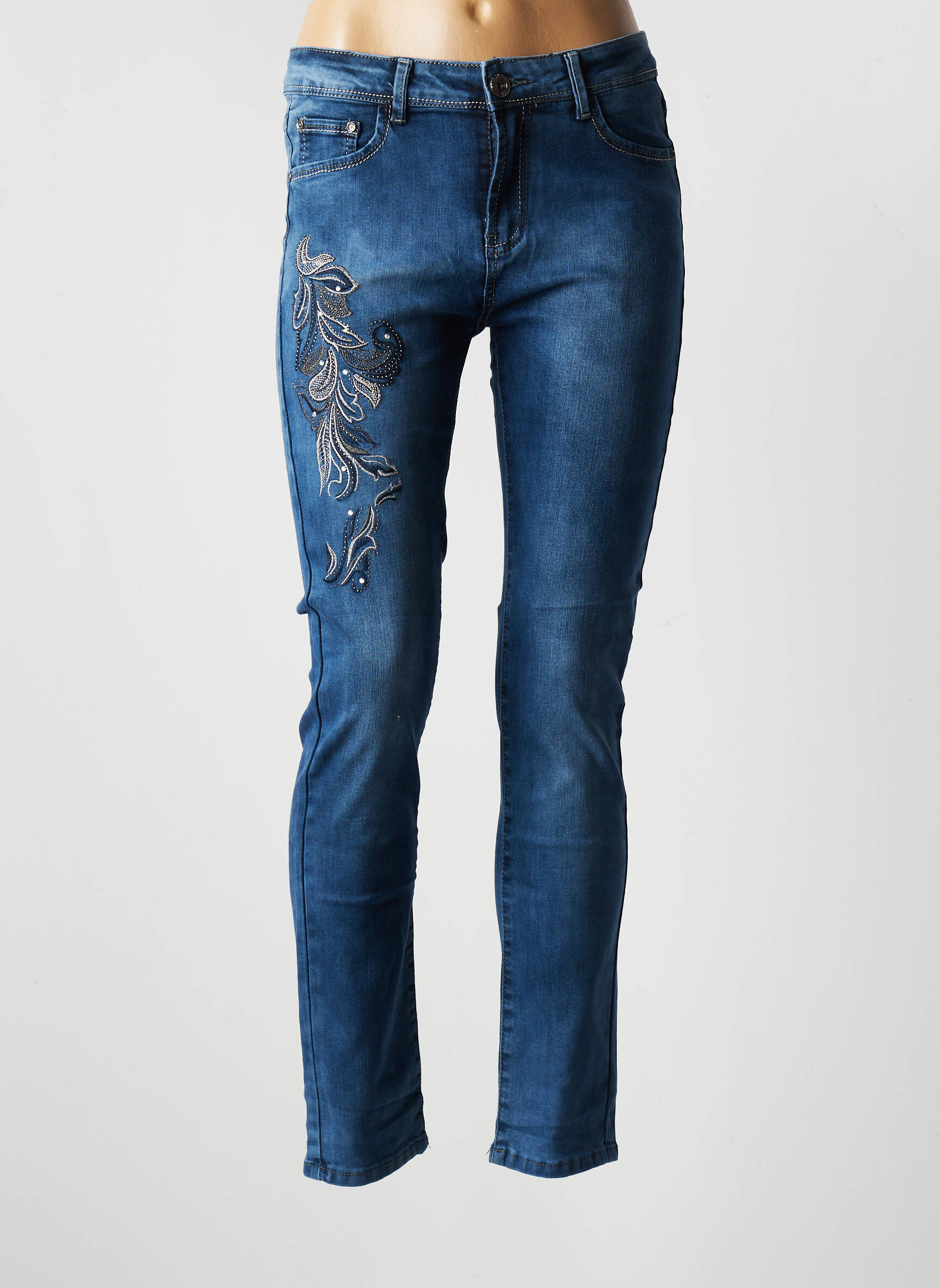 X Max Jeans Coupe Slim Femme couleur bleu