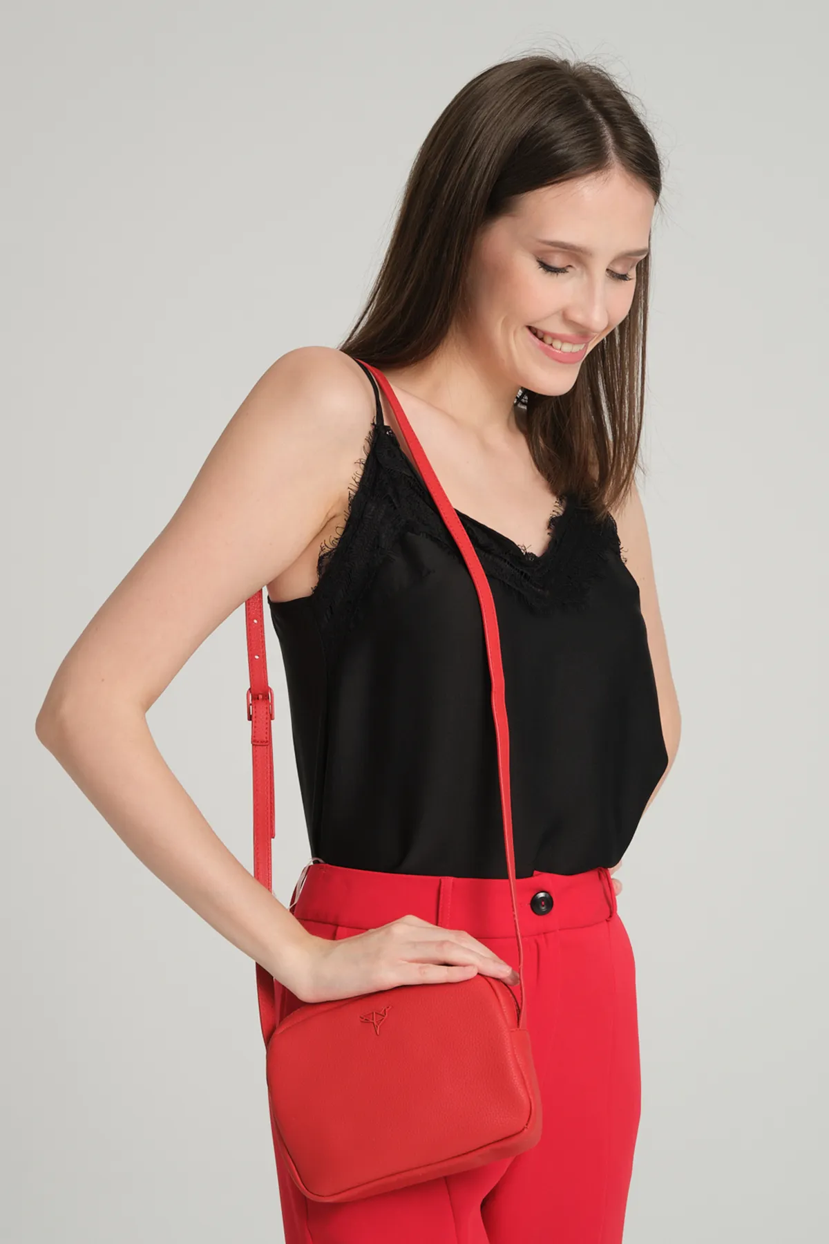 Garbalia  Liberty Red Damen-Minitasche mit Reißverschluss, verstellbarem Schultergurt mit Kreuzgriff