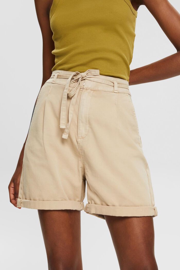 Highwaist-Shorts aus 100% Pima-Baumwolle