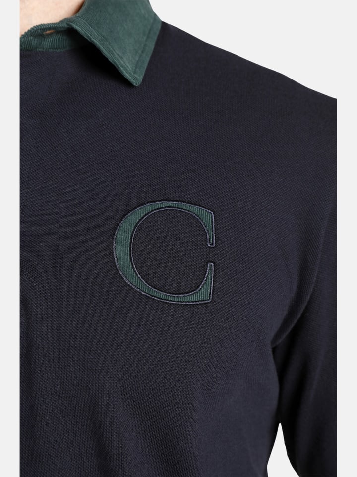 Charles Colby Langarm-Poloshirt DUKE BLAKE in dunkelblau günstig kaufen