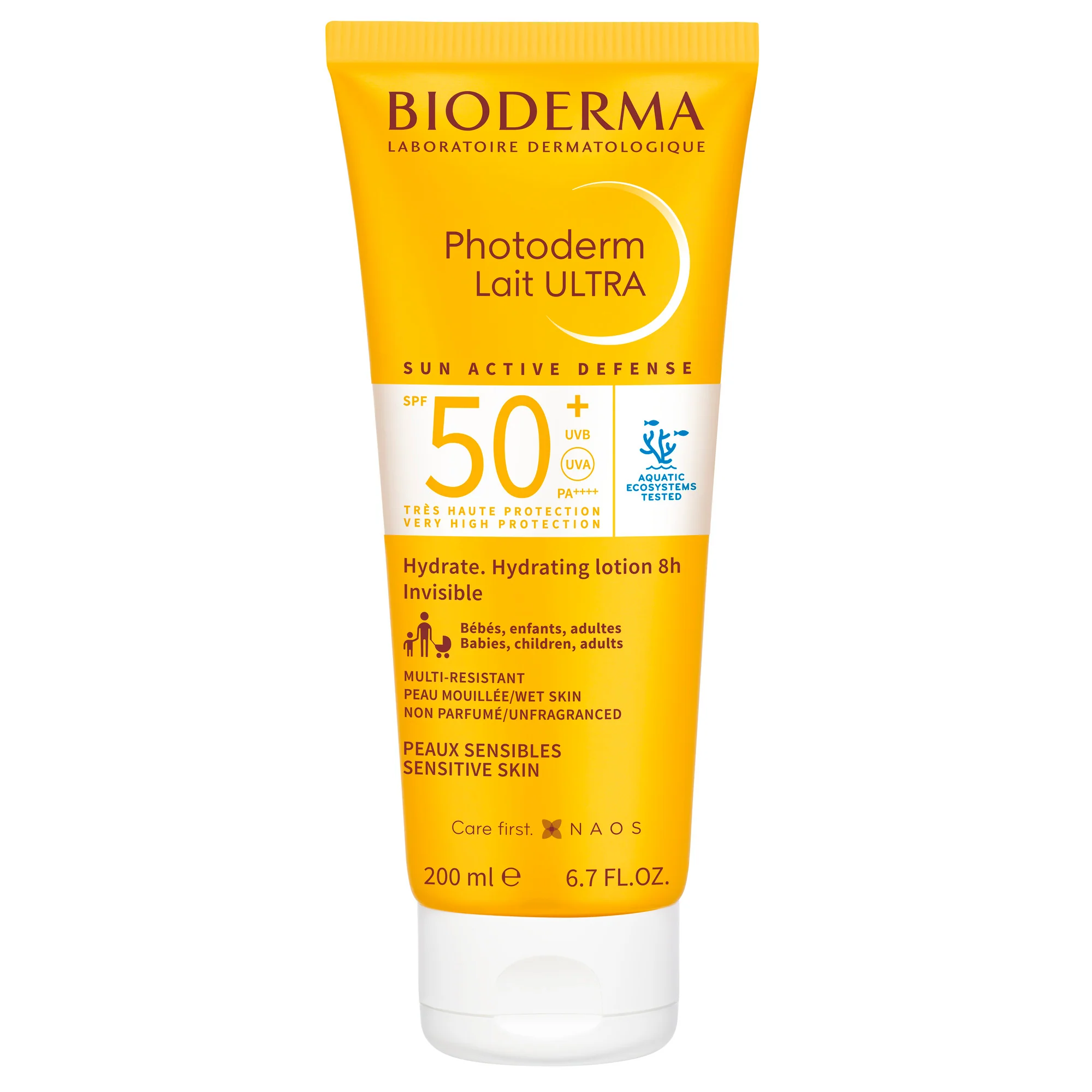 Photoderm Lait Ultra SPF50+ - Leche solar corporal de alta protección, leche solar facial de alta protección.