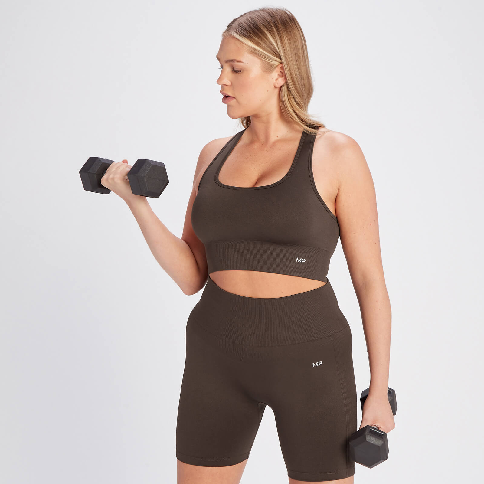 Brassière de sport sans couture MP Shape pour femmes – Café