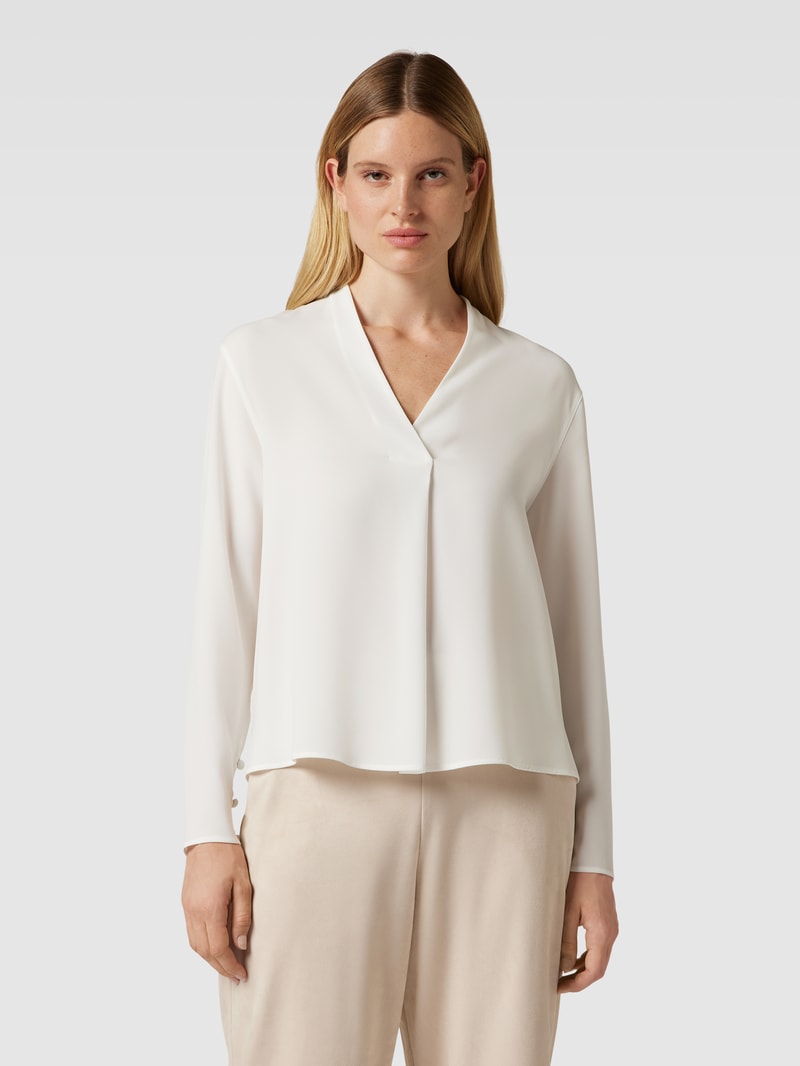 Bluse mit V-Ausschnitt in offwhite