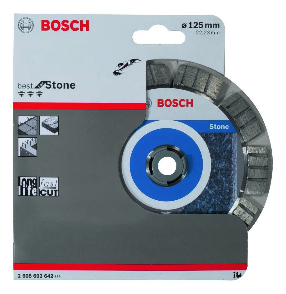 Bosch Blue Accessories 2608602642 Timanttikatkaisulaikka Best for Stone 125 x 22,23 x 2,2 x 12 mm