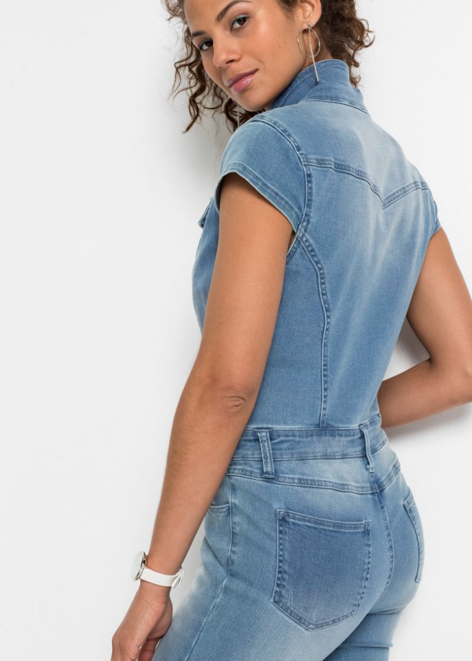 Jeans-Jumpsuit mit Knöpfen