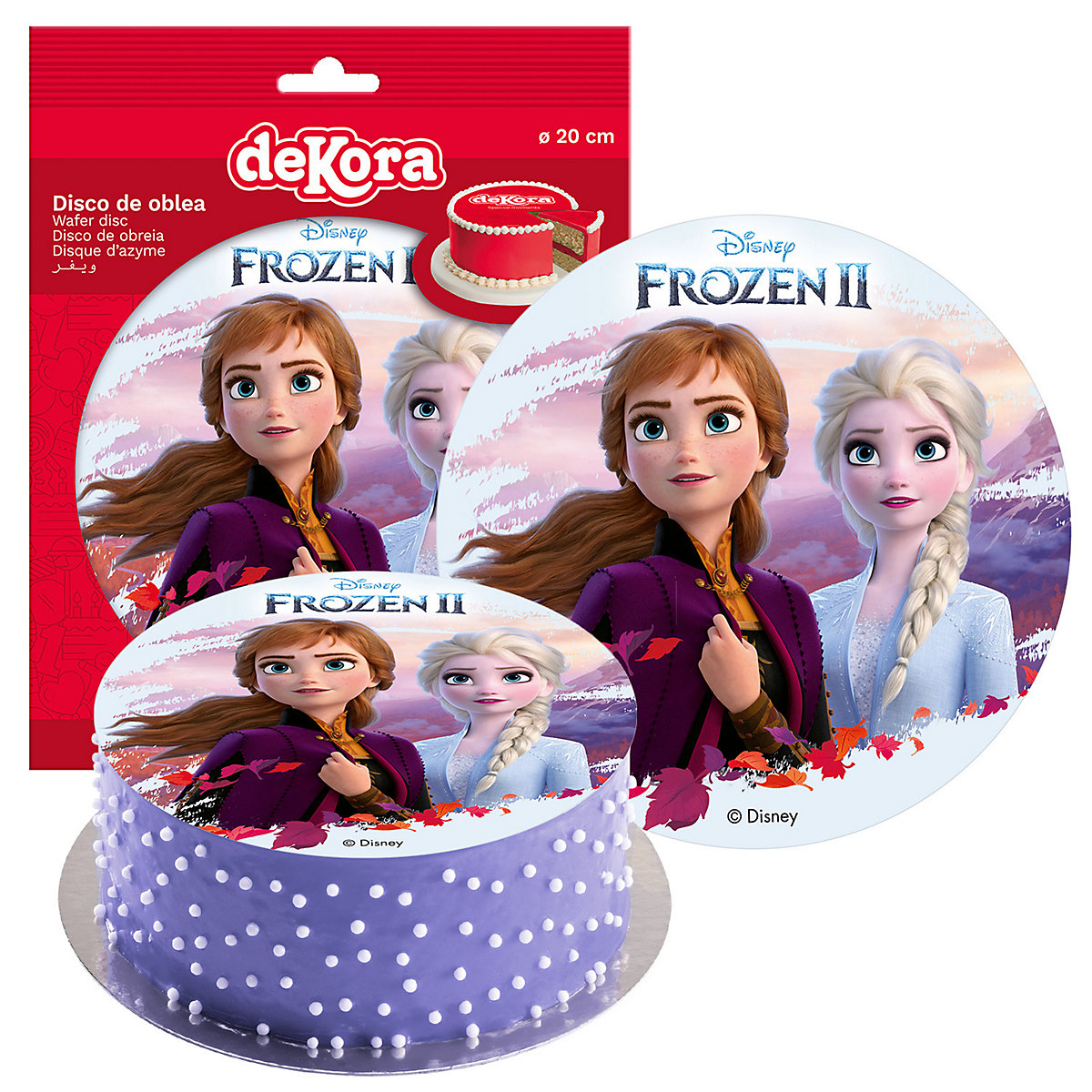 2er Set Frozen Essbarer Tortenaufleger + Mini-Törtchenaufleger
