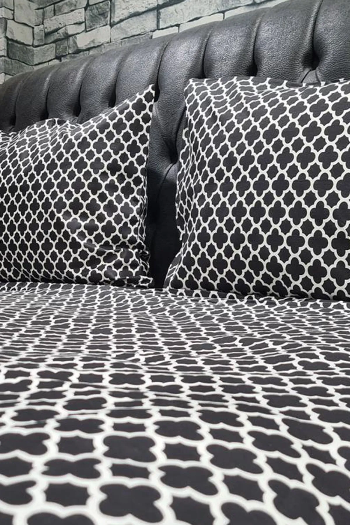Çeyiz Diyarı  Doppelbett-Bettbezug-Set, Schwarz