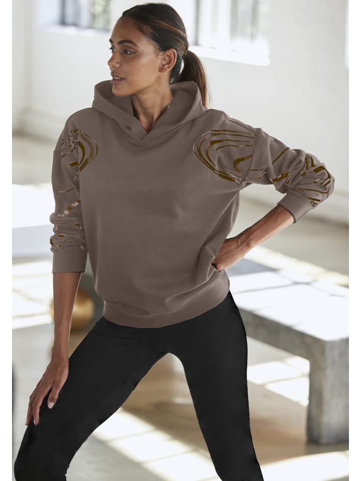 LASCANA ACTIVE Hoodie in braun günstig kaufen