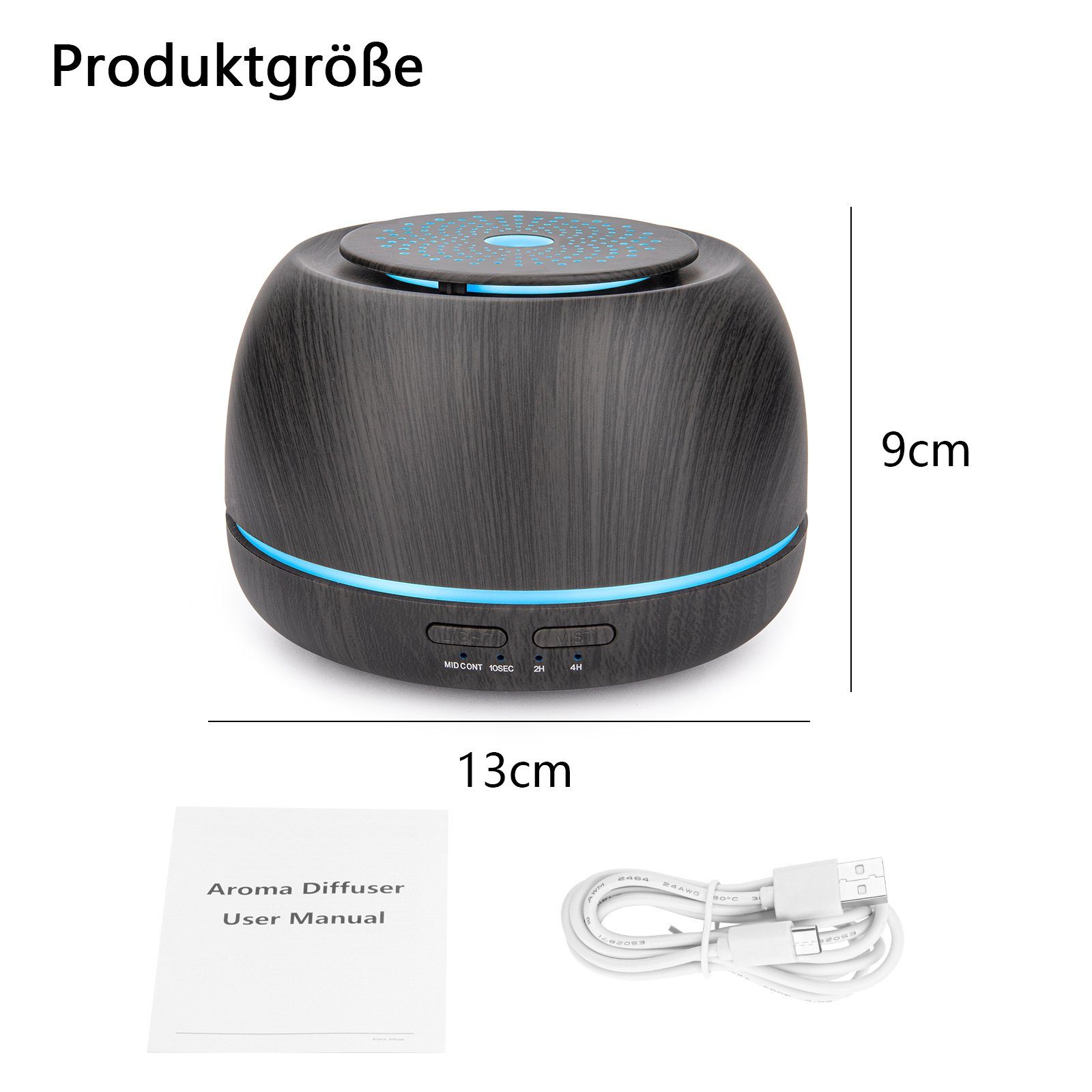 REDOM Luftbefeuchter Luft Befeuchter Aroma Diffuser Duftöl Öle Diffusor Aromatherapie 300ml, 0,30 l Wassertank, BPA-Free mit 7 Farben LED-Licht ohne Öle Schlafzimmer Spa Büro Yoga ..