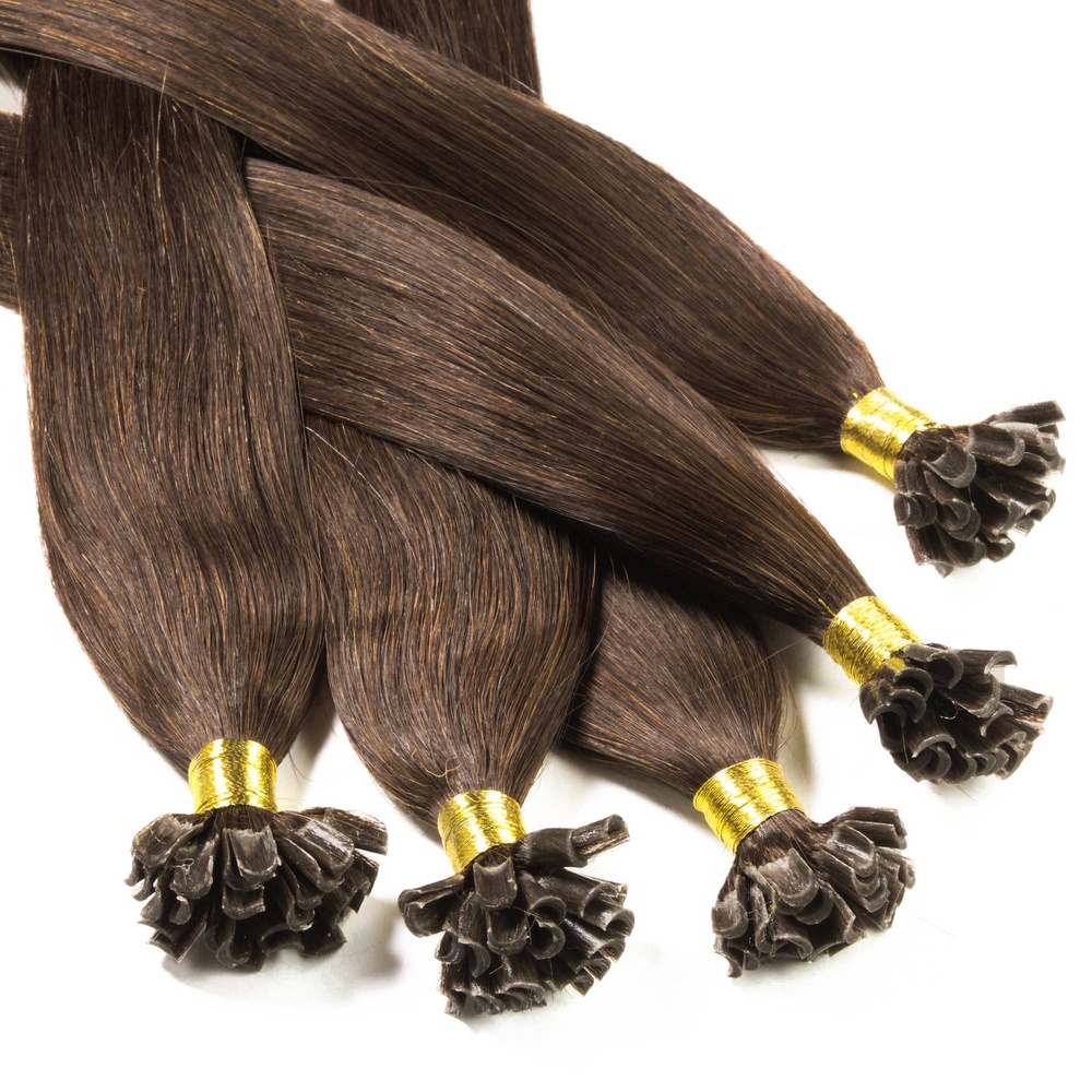 hair2heart Extensions à chaud bonding cheveux naturels #4 Marron 0.5g extensions