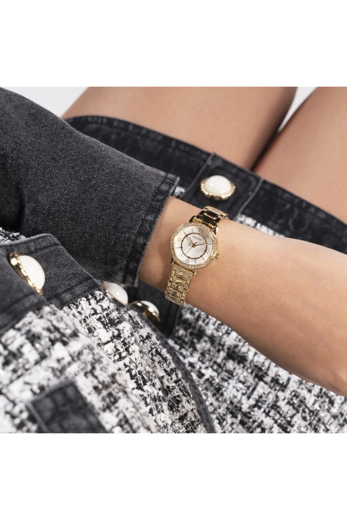 Guess  Damenuhr Gold Gw0468l2