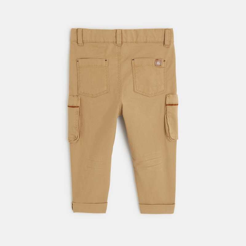Pantalon battle coton fantaisie beige bébé garçon