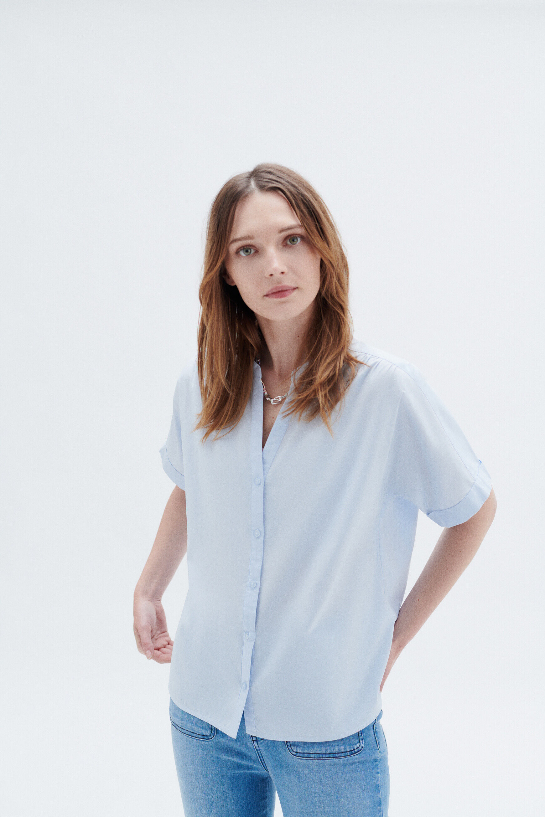 Chemise cado2 bleu ciel femme