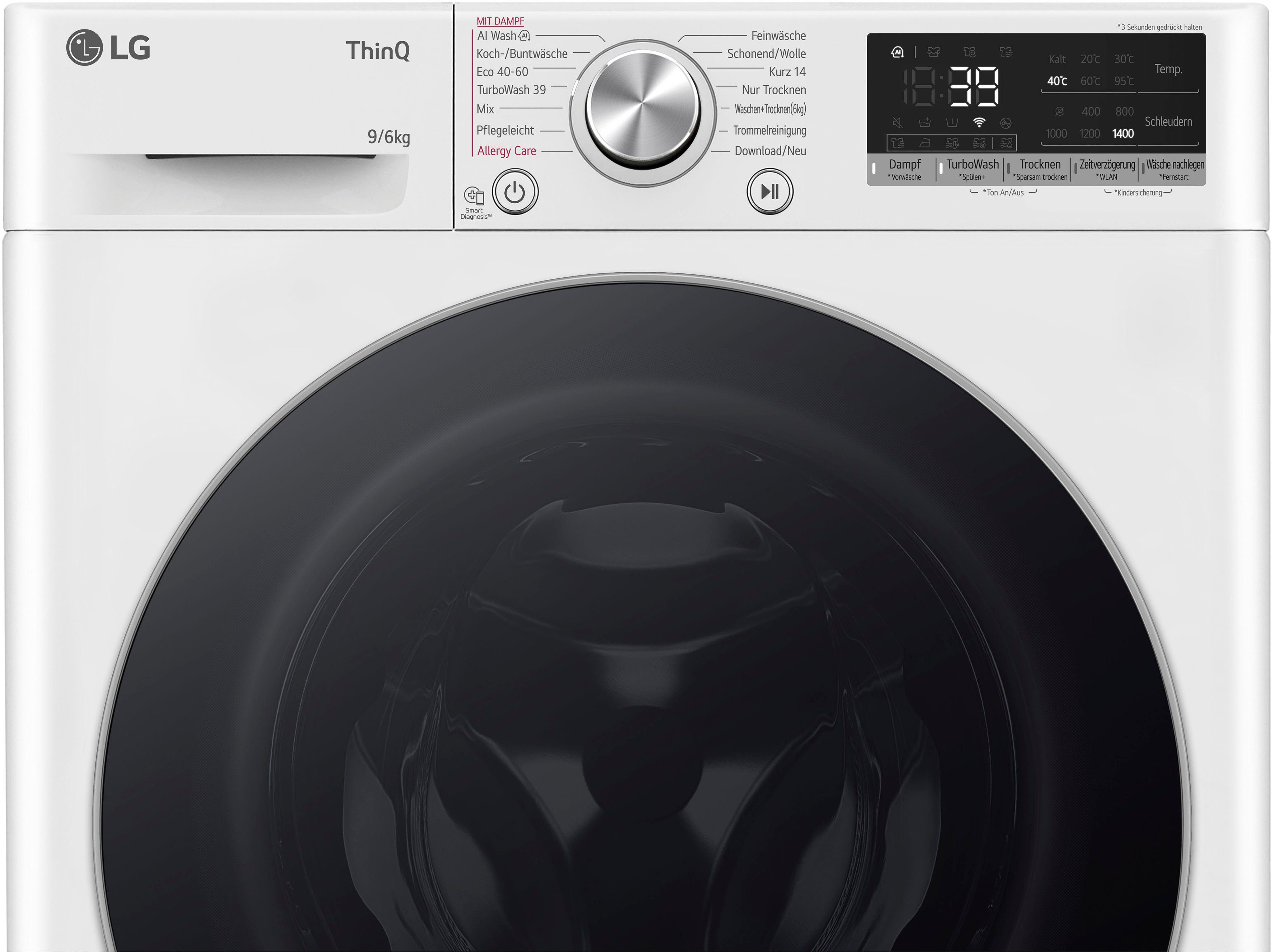 LG Waschtrockner Serie 7 W4WR70961, 9 kg, 6 kg, 1400 U/min