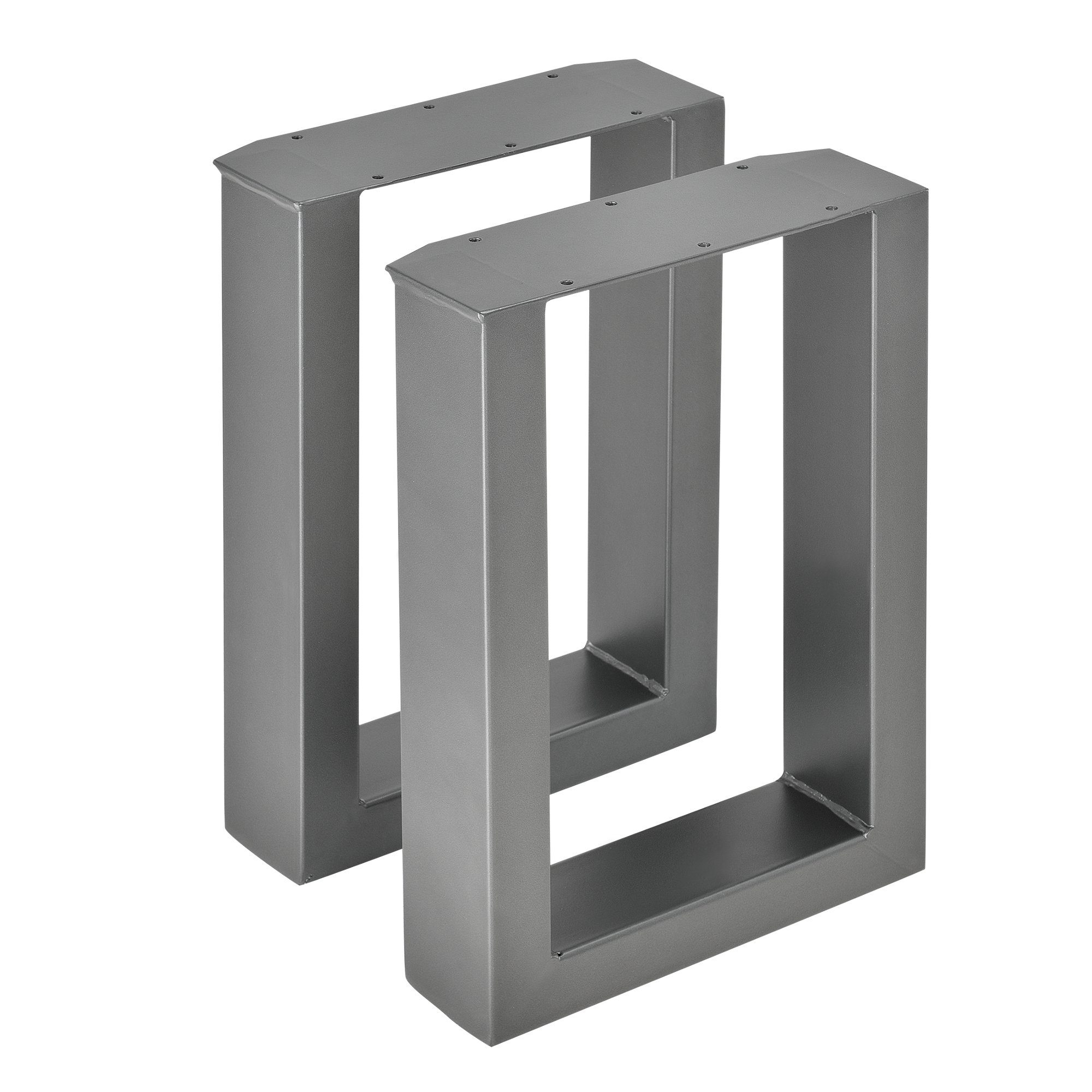 en.casa Untergestell, Makers Bankgestell 2er-Set Stahlgrau 30x43cm
