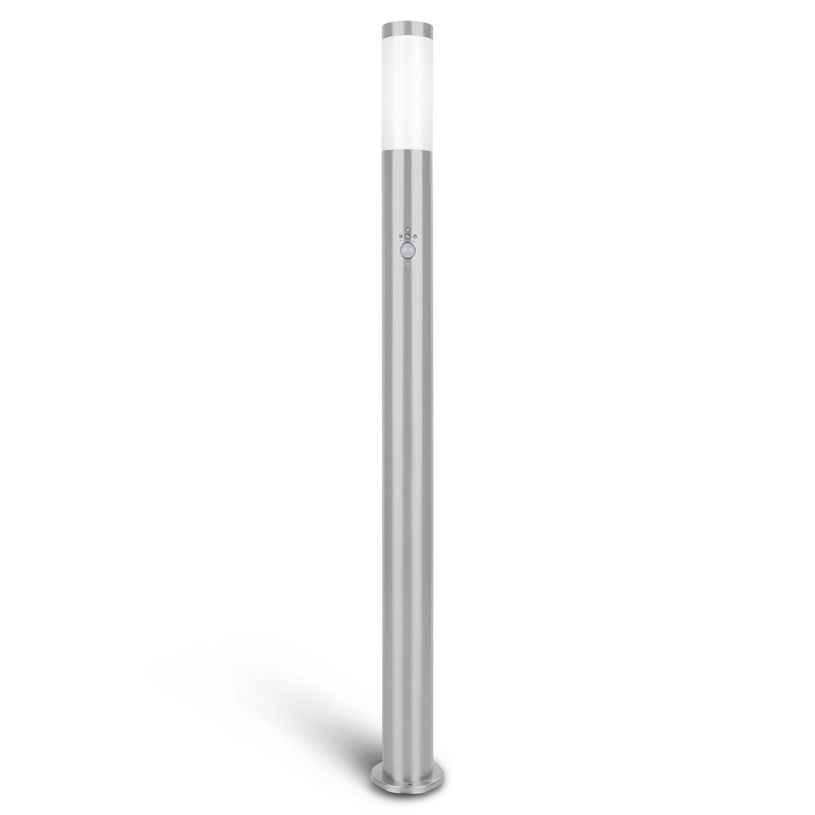 Grafner Gartenleuchte Grafner® 110cm Edelstahl Wegleuchte mit Bewegungsmelder WL10191, ohne Leuchtmittel, Sockel Ø 11 cm, Abmessungen: Höhe 110 cm, Ø 7,7 cm, Bewegungsmelder