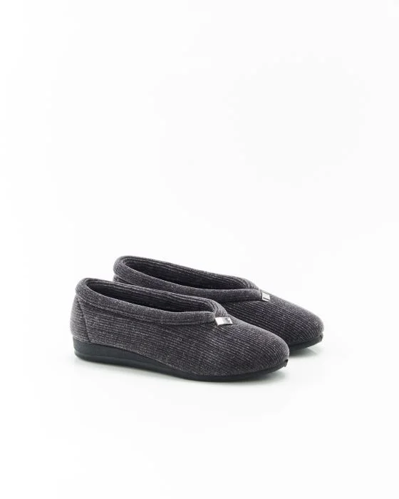 Ballerines d'intérieur velours finement côtelé
