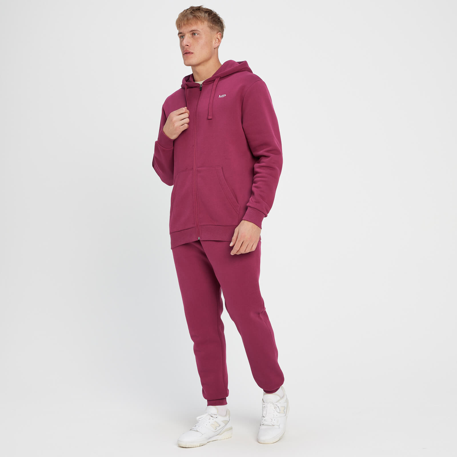 Sweat à capuche zippé MP Rest Day pour hommes – Baie rouge