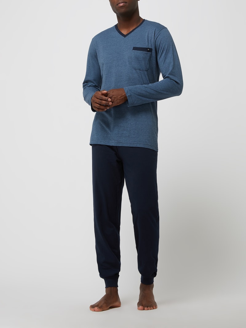 Pyjama aus Baumwollmischung in blau