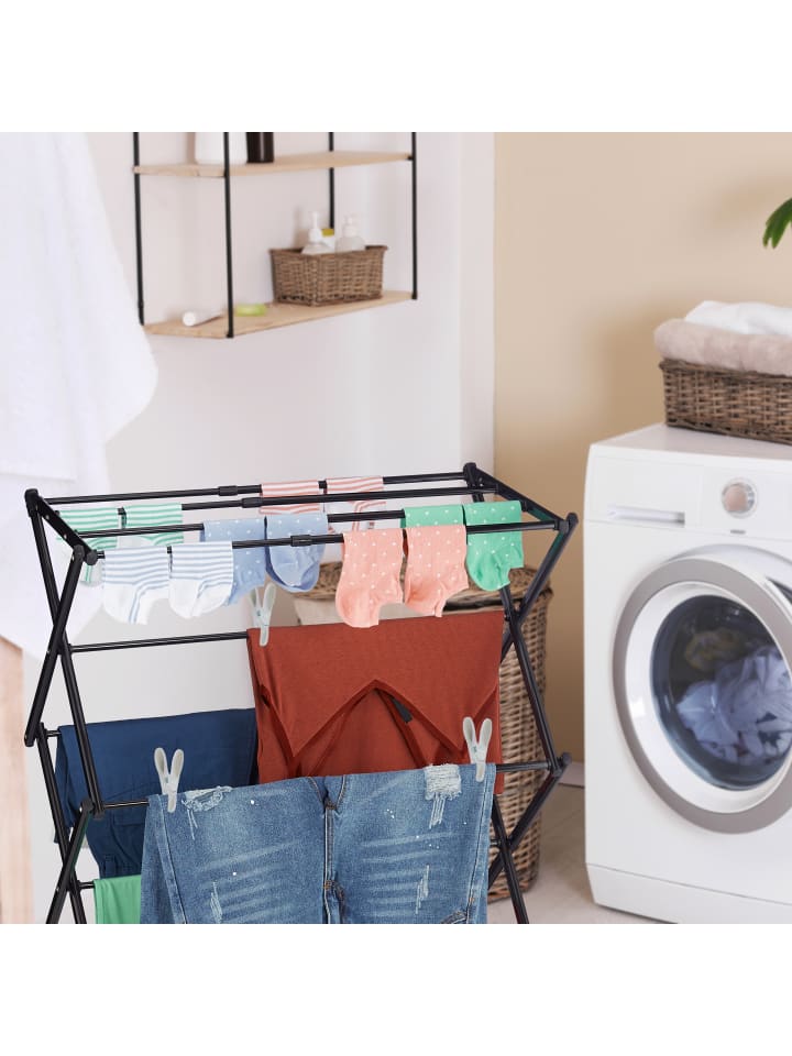 relaxdays Wäscheständer in Schwarz günstig kaufen onesize