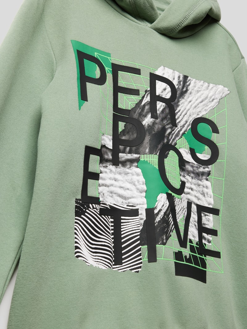 Hoodie mit Motiv-Print in schilf