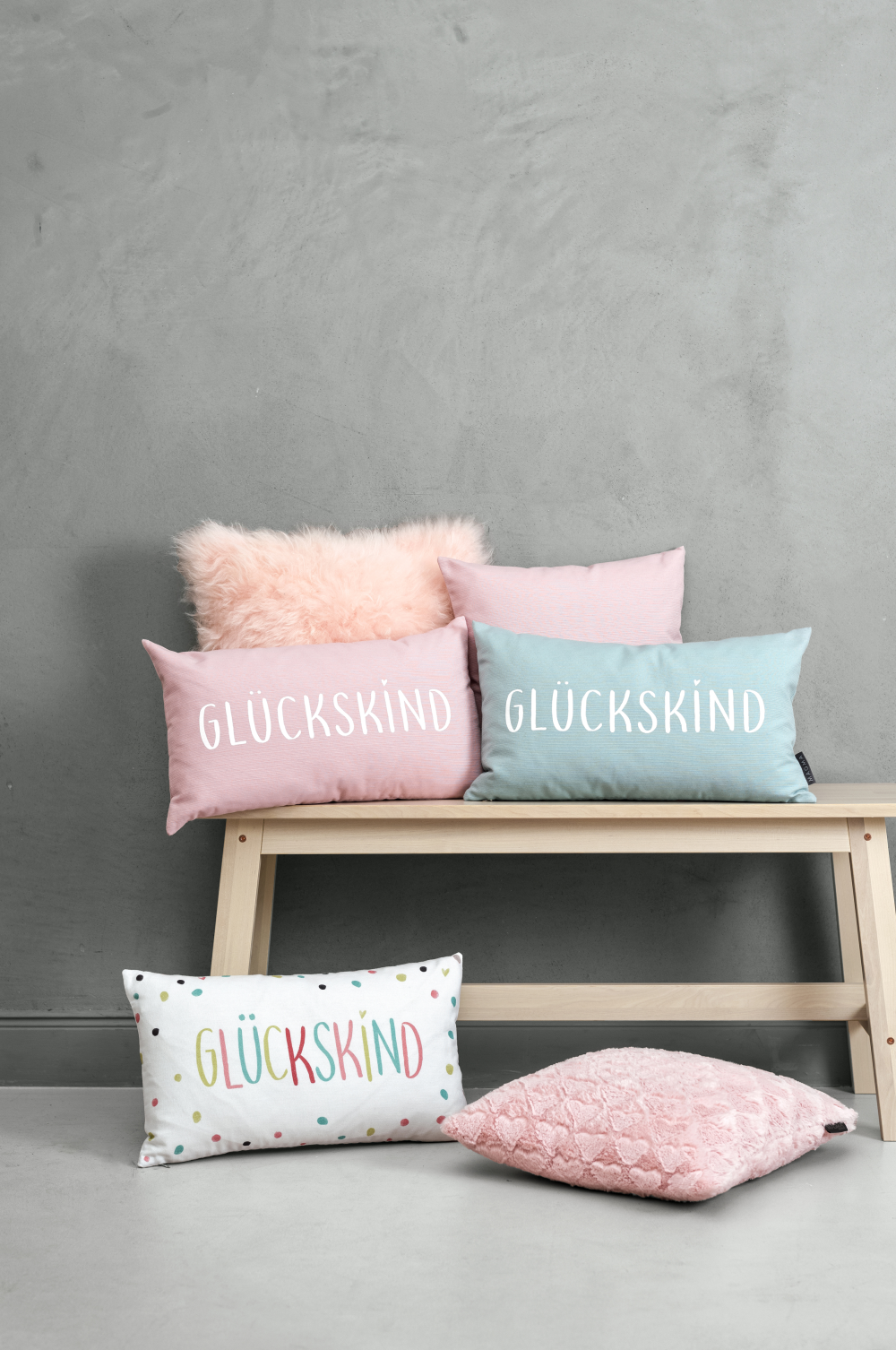 Kissen Glückskind Fino altrose