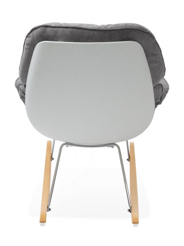KADIMA DESIGN Schaukelstuhl aus Holz und Metall | Lounge Stuhl mit Stoffbezug günstig kaufen onesize