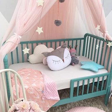 GelldG Moskitonetz Betthimmel Baldachin Babybett Polyester Gewebe Romantischer Baldachin