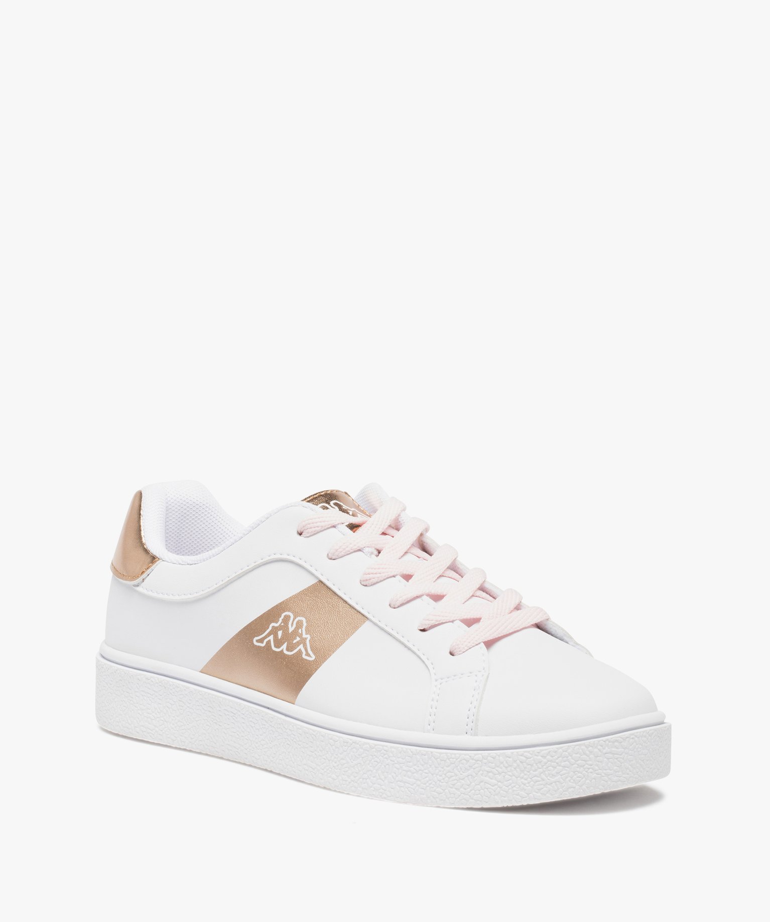 Tennis femme à lacets et détails brillants – Kappa San G... blanc | GEMO