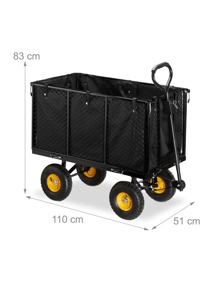 relaxdays Handwagen in Schwarz günstig kaufen onesize