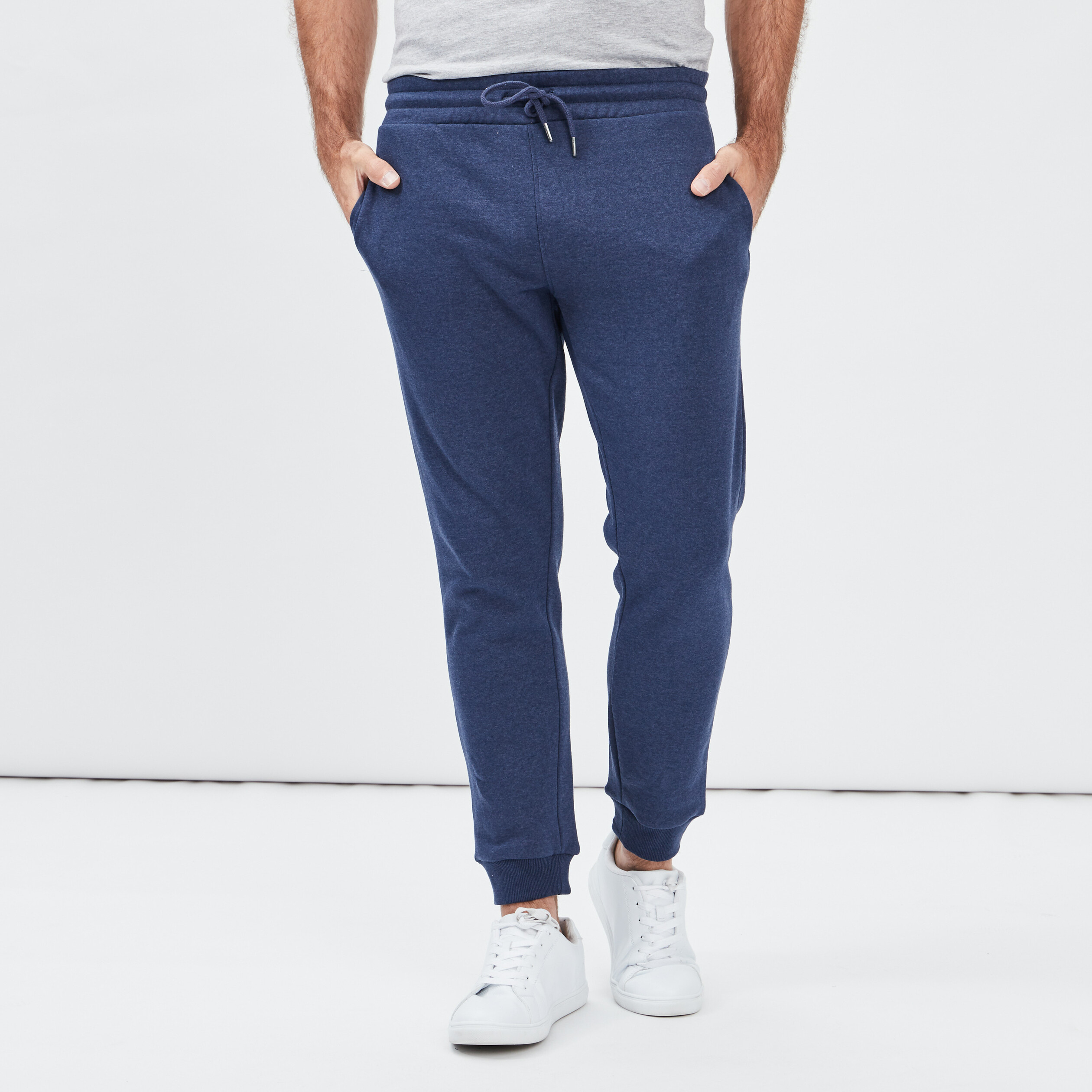 Jogging droit molleton bleu marine homme | La Halle